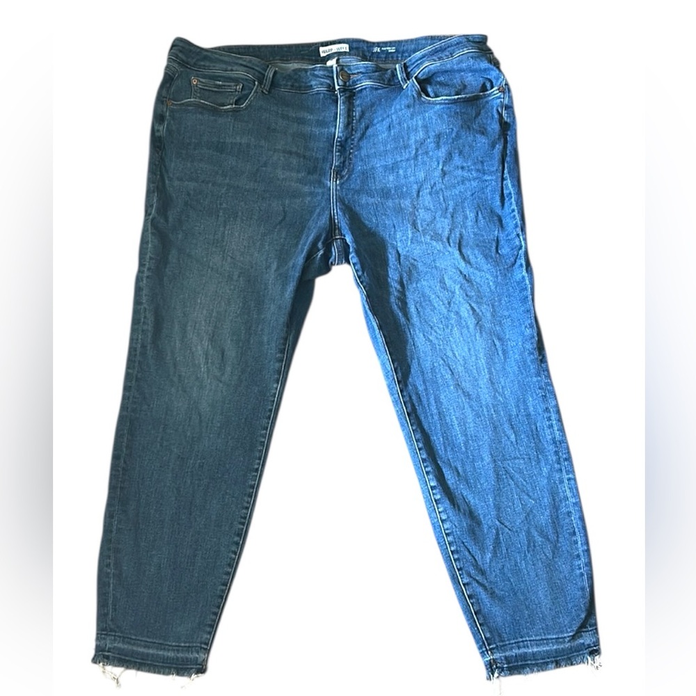 Warp + Weft Womens Blue JFK NYC Distressed Skinny Jeans Size 22